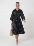Stylowa sukienka koszulowa w pionowe pasy od ONLY